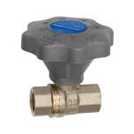 Riegler 138878.Ball valve fine adjustment, nickel-plated bright brass, Rp 2