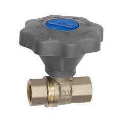 Riegler 138871.Ball valve fine adjustment, nickel-plated bright brass, Rp 1/4