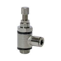 Riegler 107002. Drosselventil, Drosselung beidseitig (B) Steckverb.M5, Schl. 4