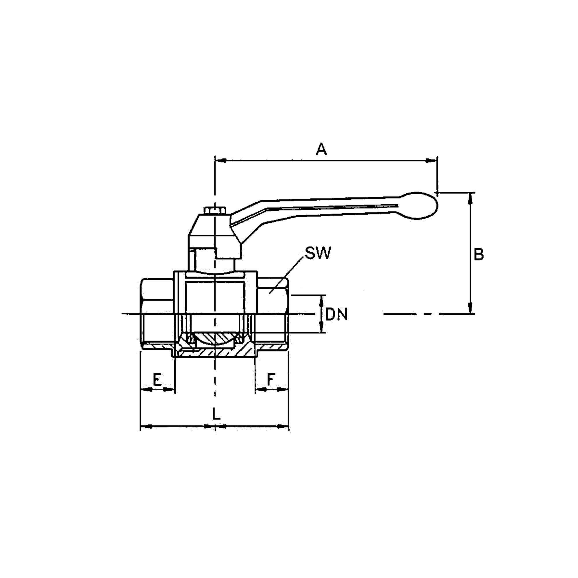 Ball valve heavy duty design, Manual lever, IT/IT, G 2 - Riegler 103268