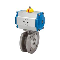 Riegler 103643.Compact flange ball valve, Pneumat. actuation drive, DN 50