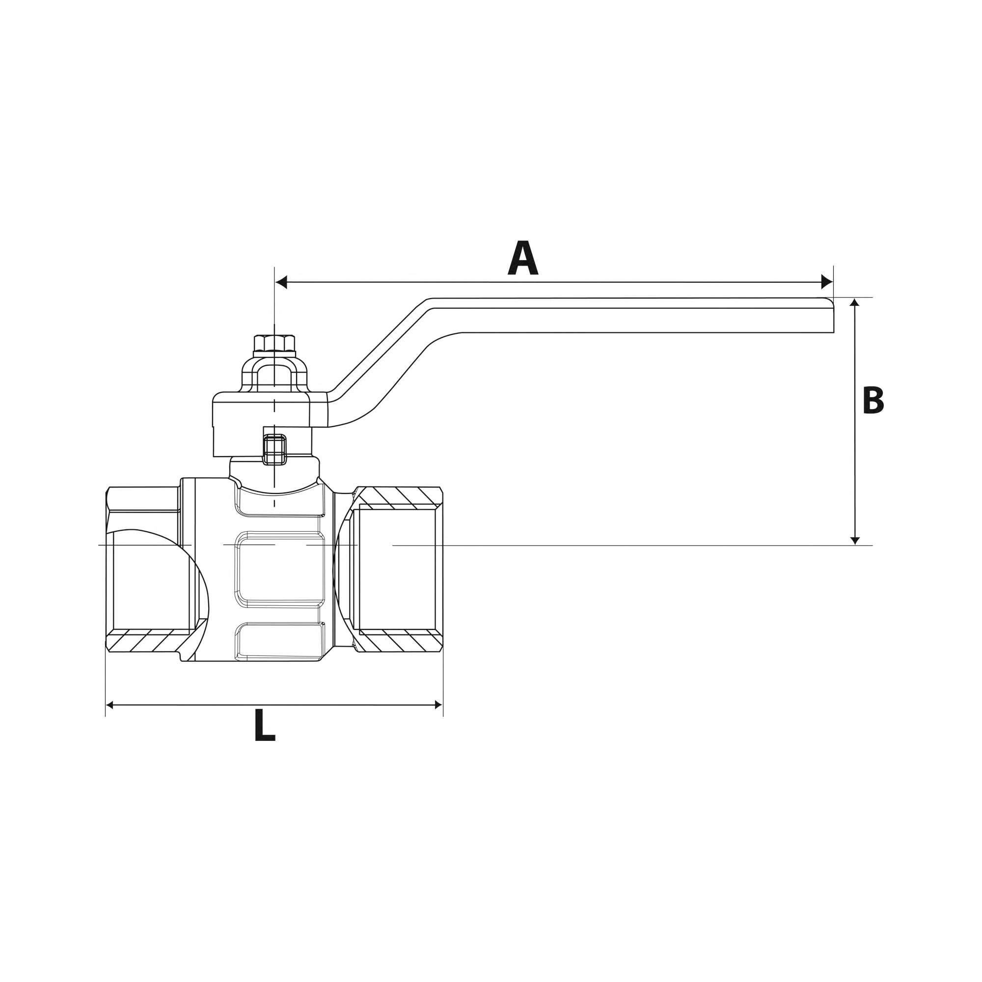Kugelhahn »valve line«, Handhebel blau, MS vern., IG/IG, G 1/4 - Riegler 115711