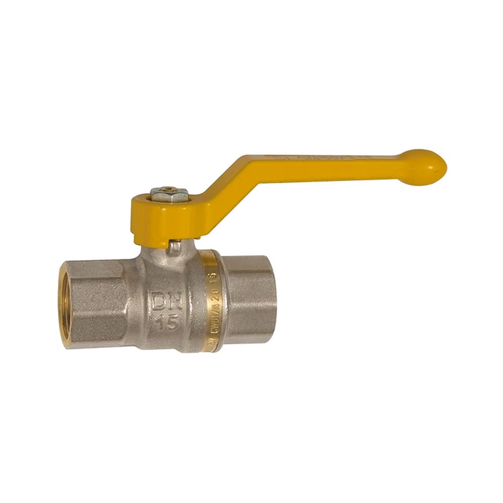 Riegler 133175.Ball valve EN 331 DVGW, nickel-plated brass, Hand lever, Rp 1 1/2