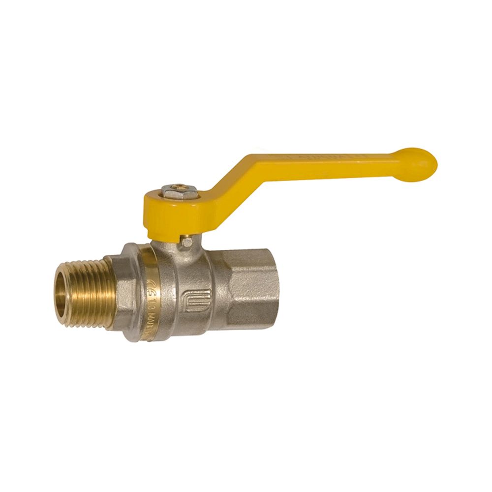 Riegler 133182.Ball valve EN 331 DVGW, nickel-plated brass, Hand lever, Rp/R 3/4