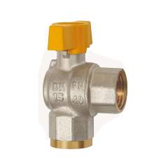 Riegler 103312.Rectangular ball valve, nickel-plated brass, IT/IT, Rp 1