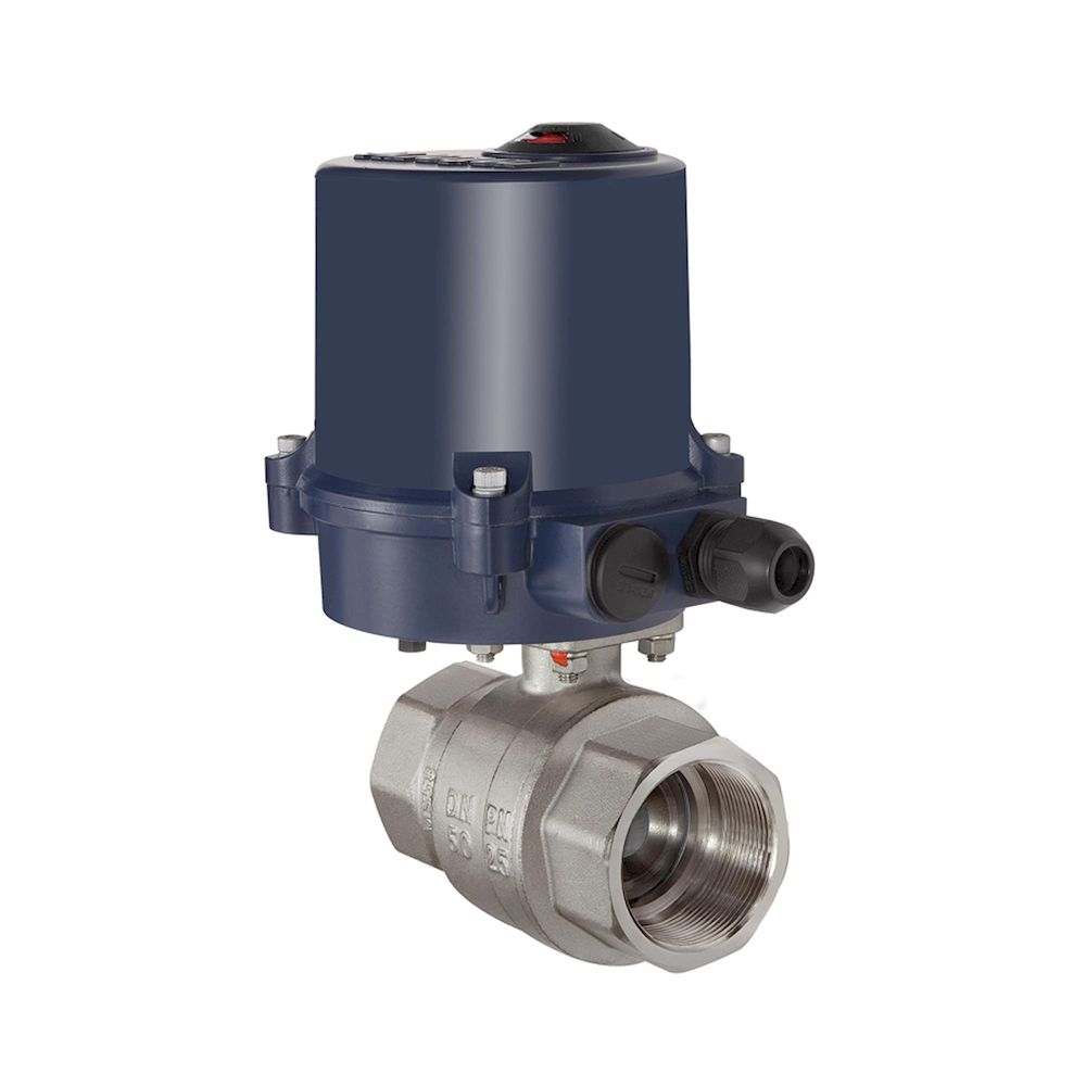 Riegler 103699.Brass ball valve, Electr. actuation drive, 230 V AC, 50 Hz, Rp 2