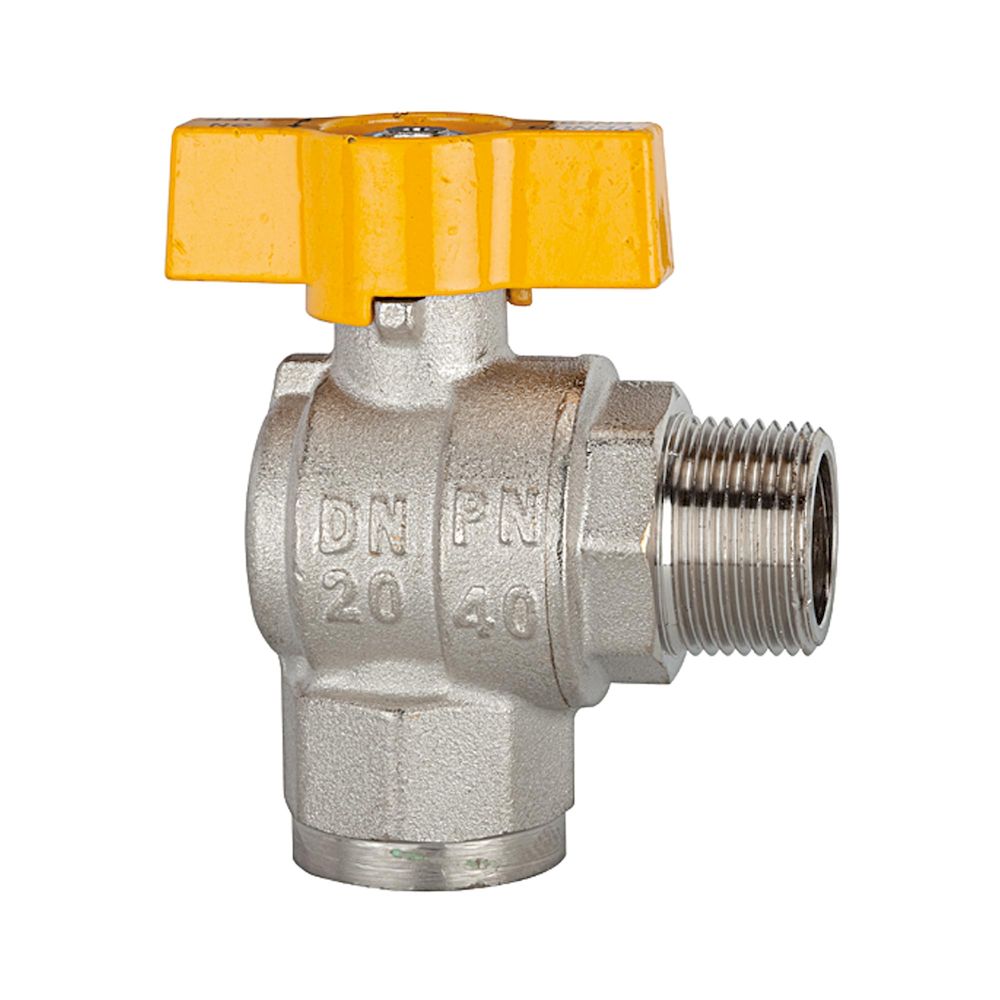 Riegler 103315.Rectangular ball valve, nickel-plated brass, IT/ET, R/Rp 1