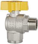 Riegler 103315.Rectangular ball valve, nickel-plated brass, IT/ET, R/Rp 1