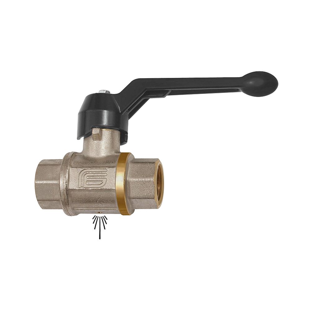 Riegler 103258.Safety ball valve not lockable, Venting hole, Rp 1 1/4