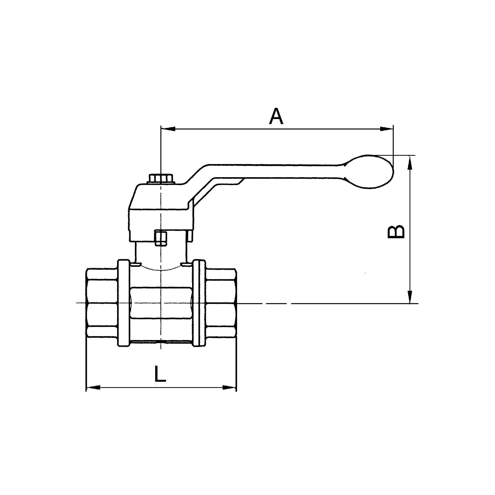 Safety ball valve not lockable, Venting hole, Rp 2 - Riegler 103260