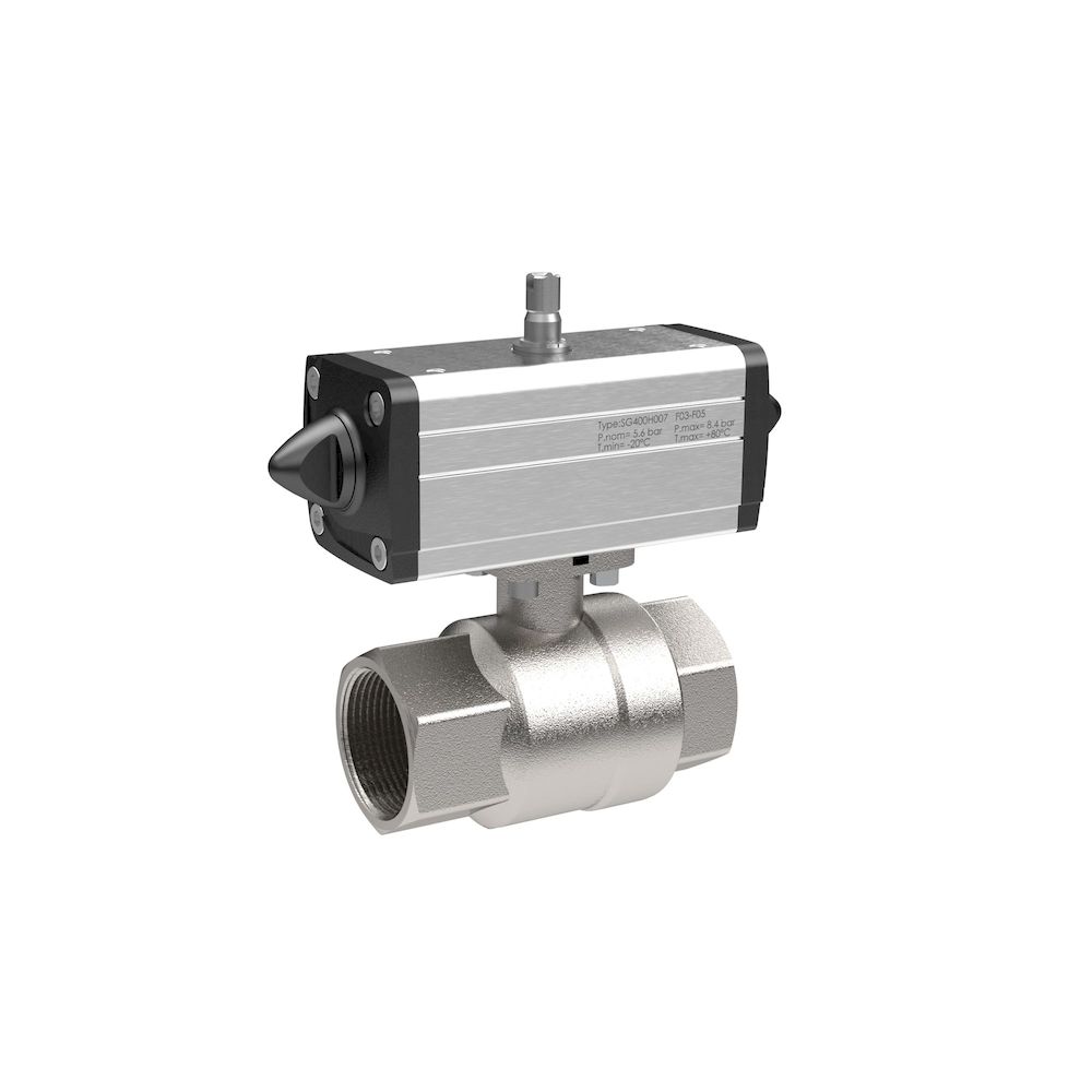 Riegler 158830.Brass ball valve, Pneumat. actuation drive, double-acting, Rp 3/4