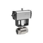 Riegler 158757.Stainless steel ball valve, Pneumatic actuation drive, Rp 1 1/4