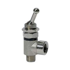 Riegler 107009.2/2-way toggle lever valve, both sides, screw connection, G 1/8