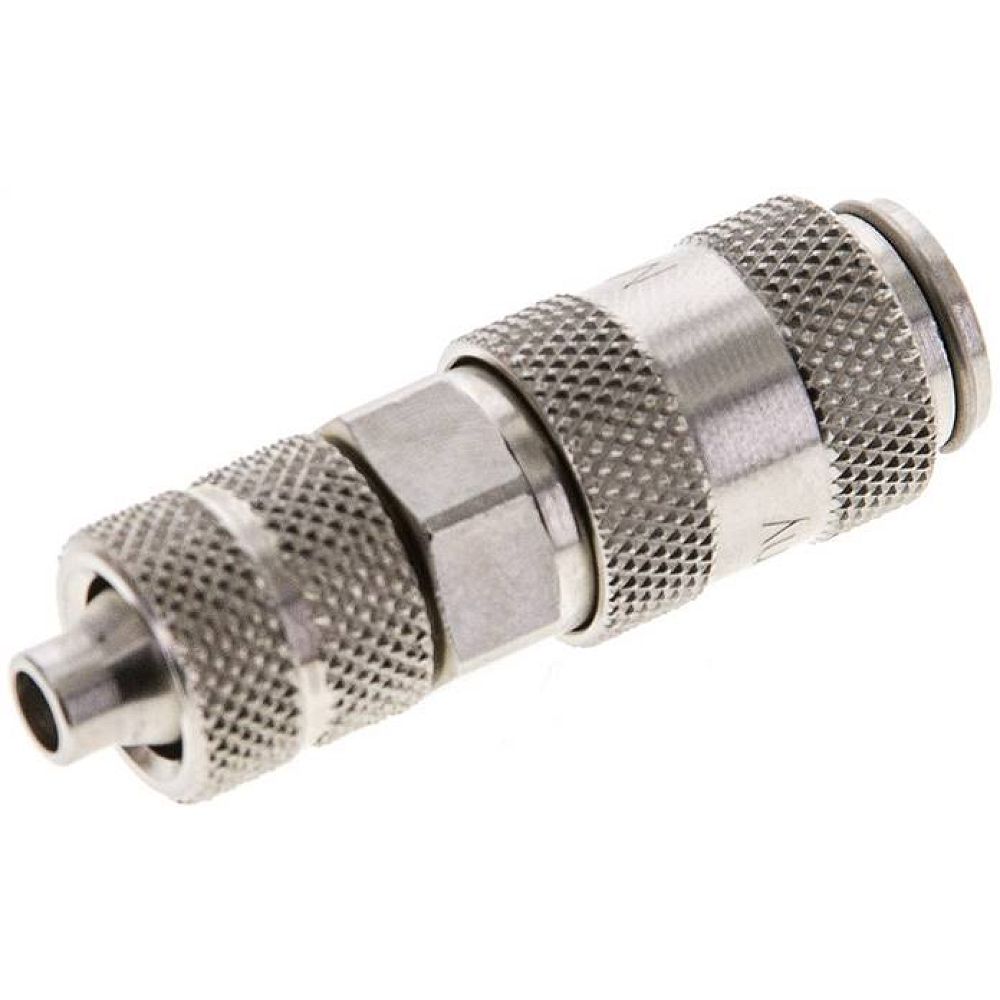 Kupplungsdose (NW2,7) 6x4mm Schlauch, Messing vernickelt