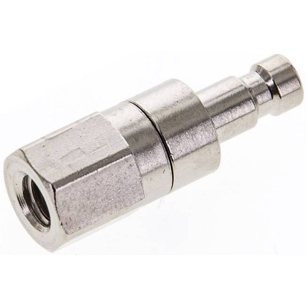 Kupplungsstecker (NW2,7) M 5(IG), Messing vernickelt