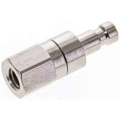 Kupplungsstecker (NW2,7) M 5(IG), Messing vernickelt