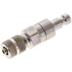 Kupplungsstecker (NW2,7) 4,3x3mm Schlauch, Messing vernickelt