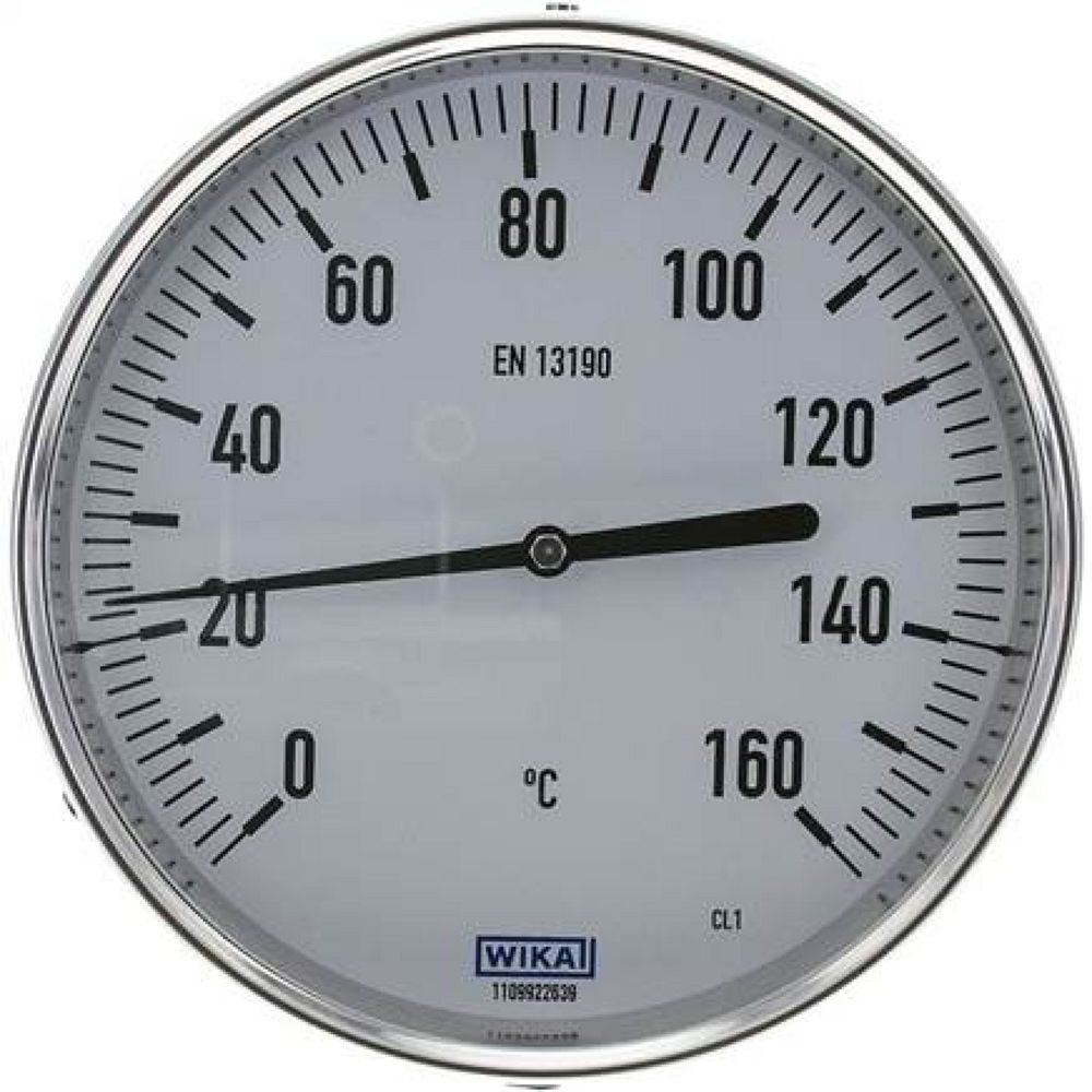 Wika TW 16016063 Bimetallthermometer, waagerecht D160/0 bis +160°C/63mm