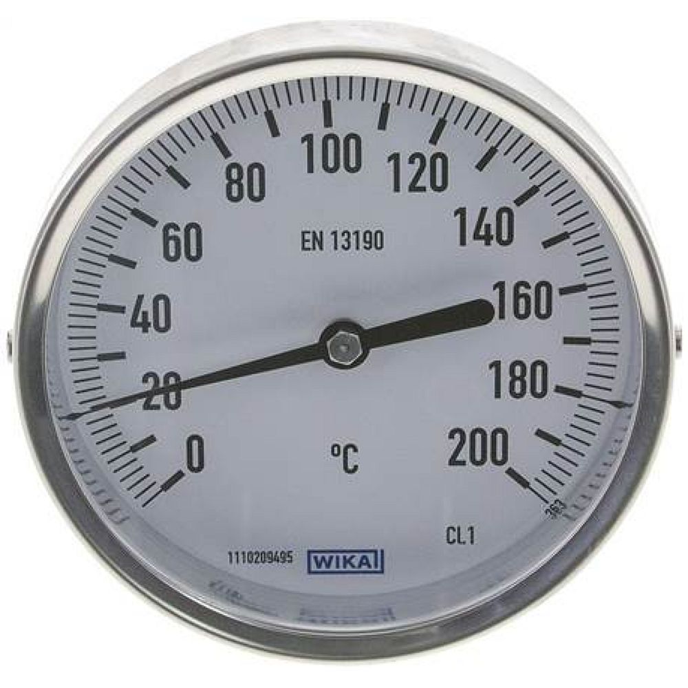 Wika TW 20010063 Bimetallthermometer, waagerecht D100/0 bis +200°C/63mm