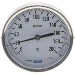 Wika TW 20010063 Bimetallthermometer, waagerecht D100/0 bis +200°C/63mm