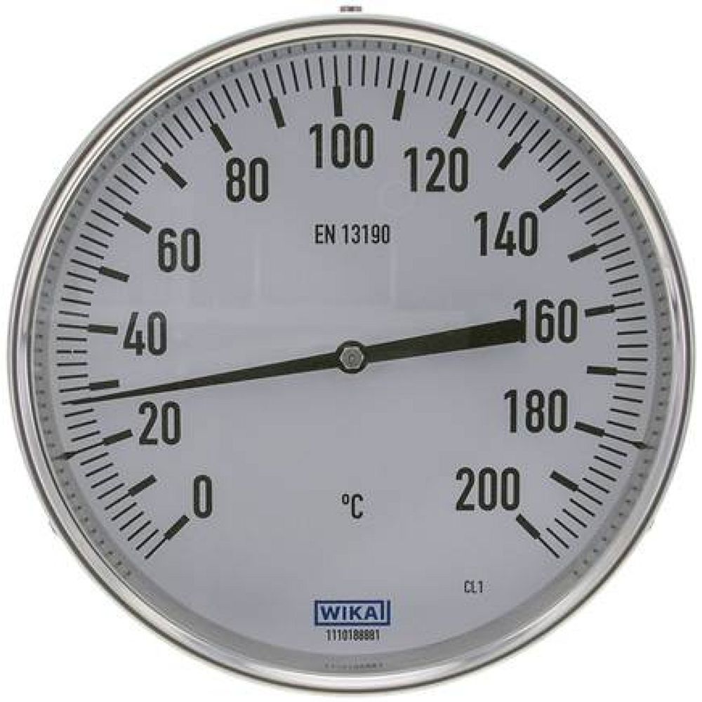Wika TW 20016063 Bimetallthermometer, waagerecht D160/0 bis +200°C/63mm