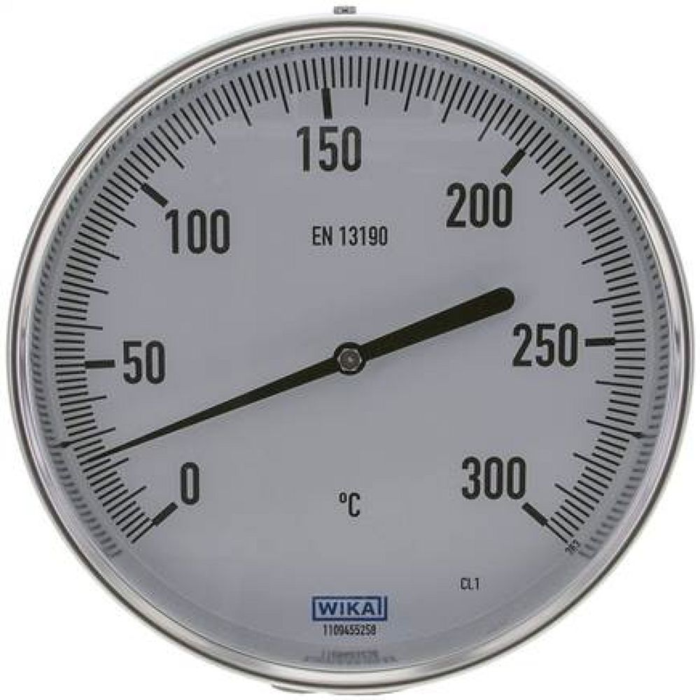 Wika TW 30016063 Bimetallthermometer, waagerecht D160/0 bis +300°C/63mm