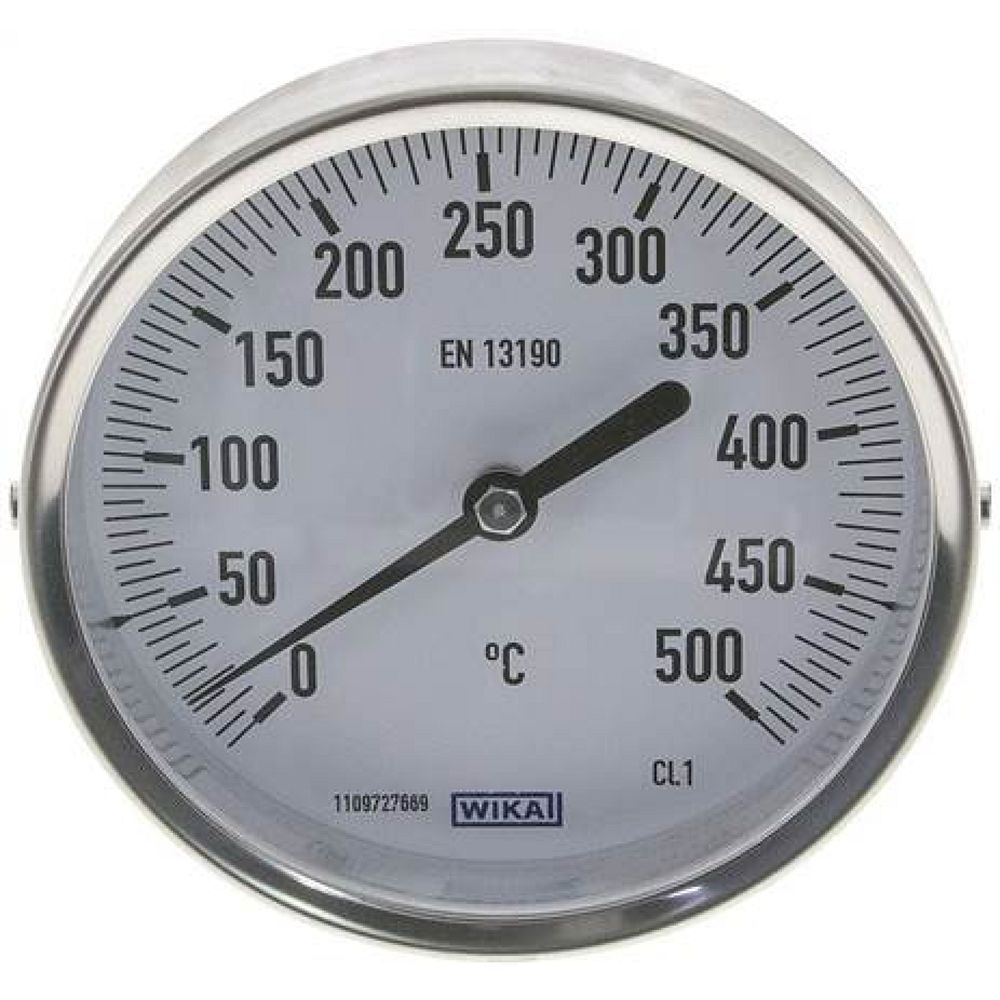 Wika TW 50010063 Bimetallthermometer, waagerecht D100/0 bis +500°C/63mm