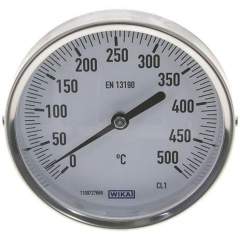 Wika TW 50010063 Bimetallthermometer, waagerecht D100/0 bis +500°C/63mm