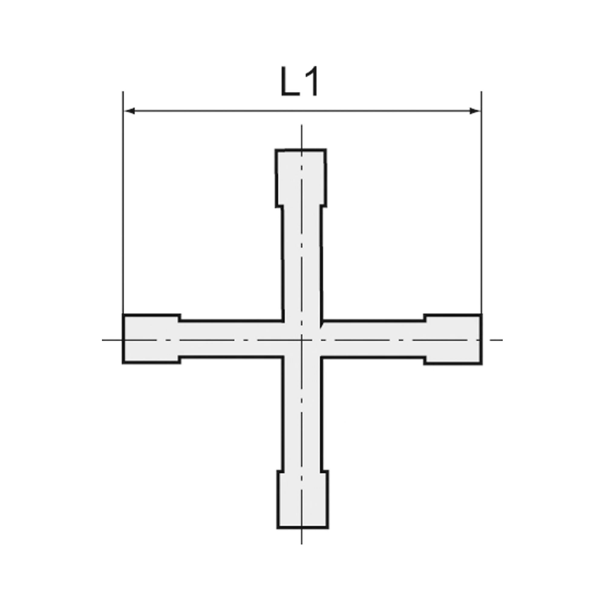 Kreuzverbindungsstutzen, für Schlauch LW 12 mm, POM - Riegler 111055