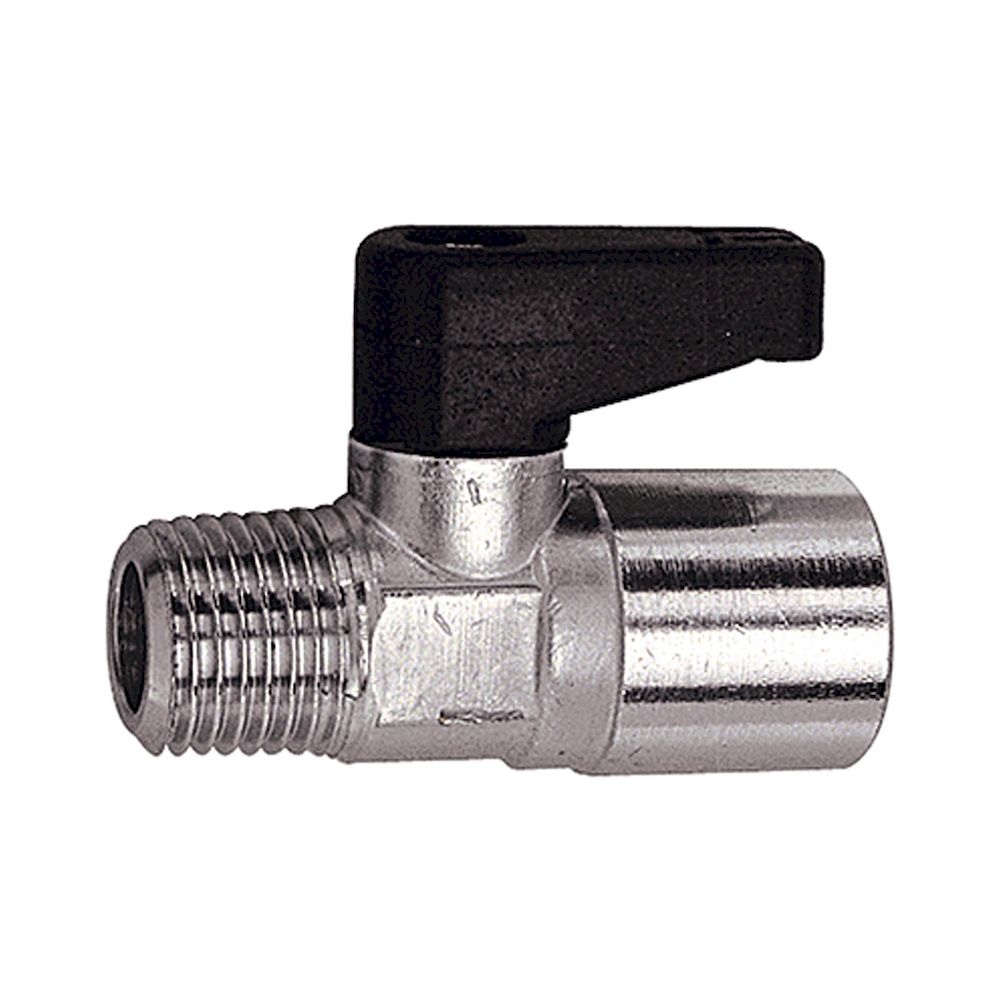 Riegler 103352.Mini ball valve, Rotating handle, R/Rp 1/4 ET / 1/8 IT