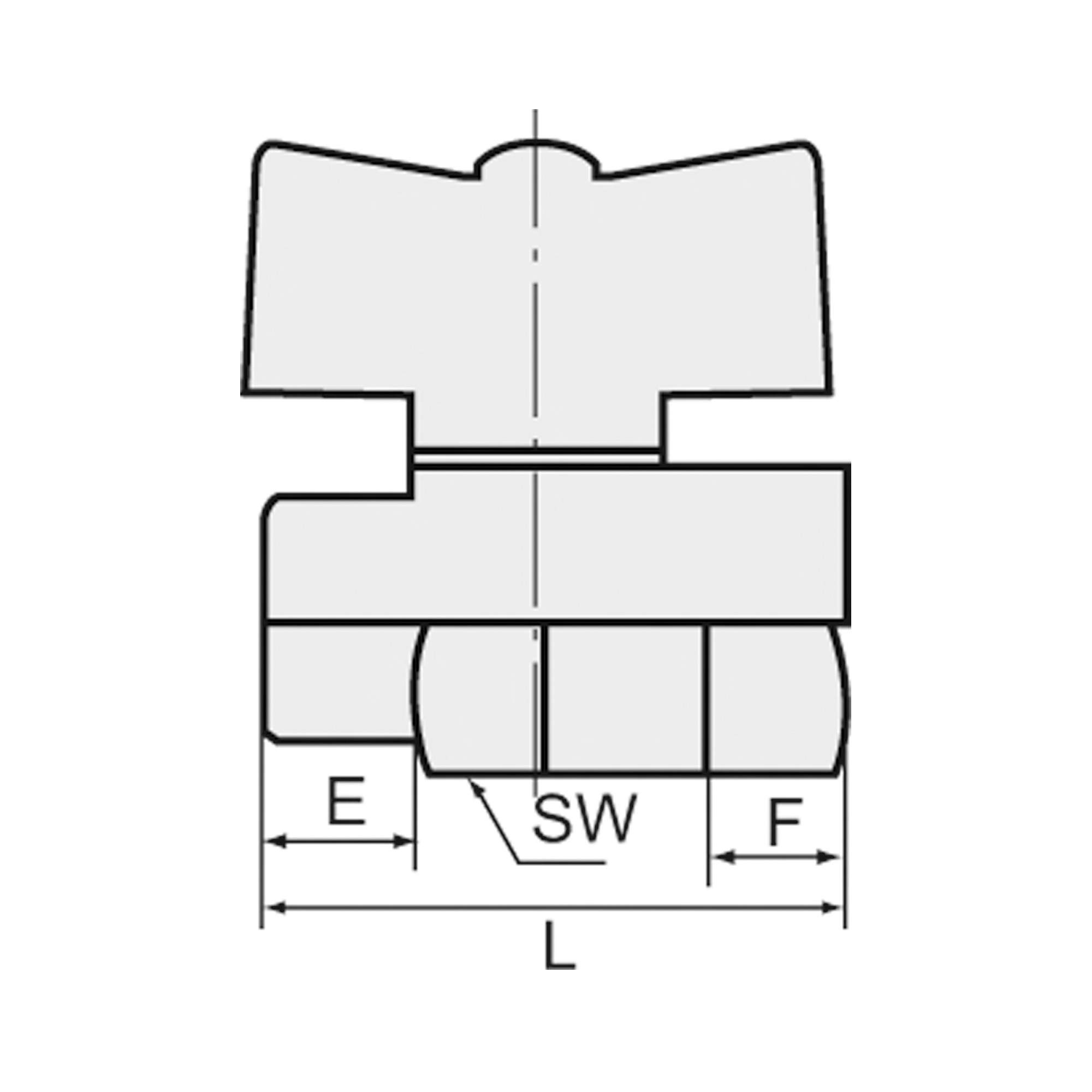 Mini ball valve nickel-plated brass, Butterfly handle, G 1/2 IT - Riegler 103329