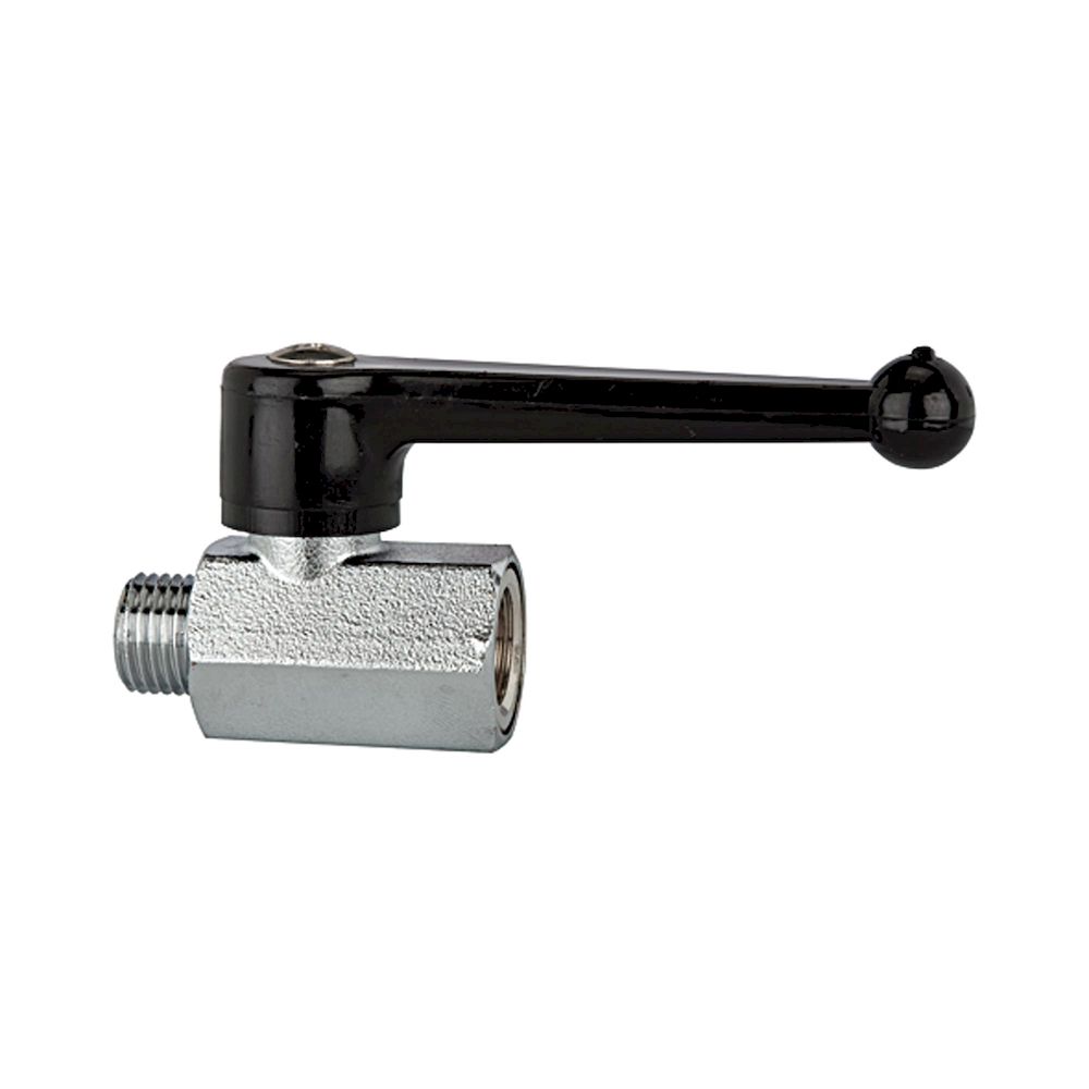 Riegler 103337.Mini ball valve, Sand blasted, Manual lever, G 3/8 IT/ET