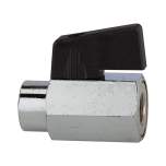 Riegler 103339.Mini ball valve, Smooth surface, nickel-plated brass, G1/8IT, DN8