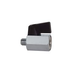Riegler 103344.Mini ball valve, Smooth surface nickel-plated brass G1/4IT/ET DN8
