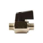 Riegler 143658.Mini ball valve, Smooth surface, nickel-plated brass, G1/2ET DN10