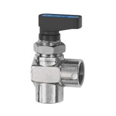Riegler 103360.Angled mini ball valve, Control panel integration, G 1/8 IT