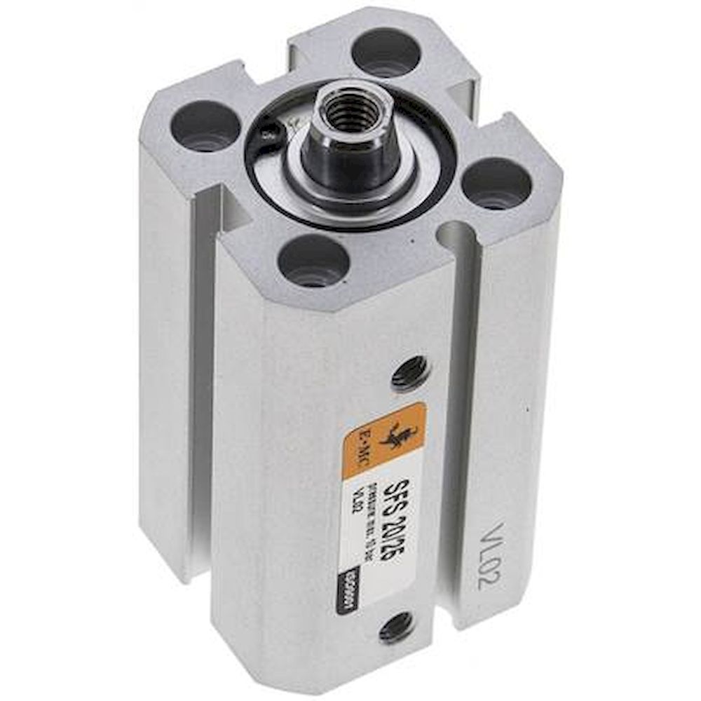 EMC SFS 20/25. ISO 21287 cylinders, double acting, piston 20 mm, stroke 25 mm