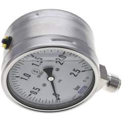 Wika MSS 2,5100 GLY ES Gly.-Sicherheits-Manometer senkrecht,100mm, 0-2,5 bar