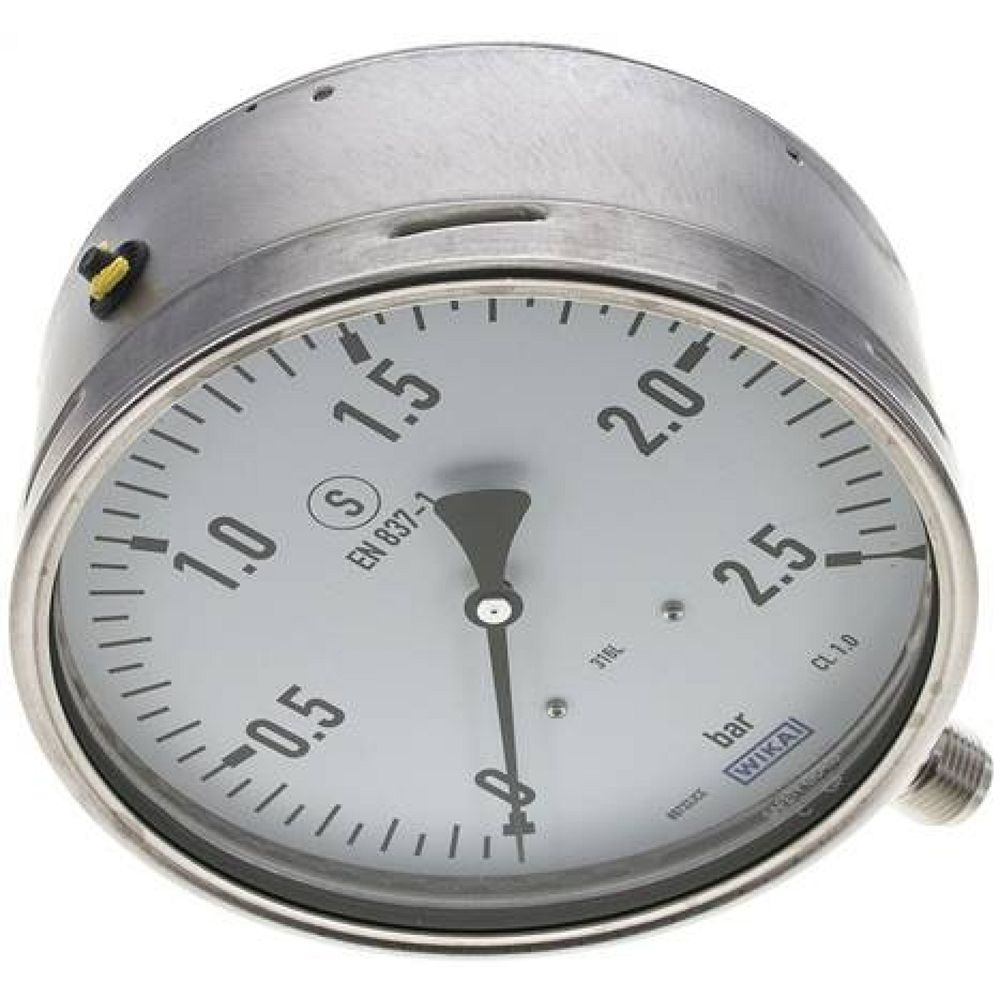 Wika MSS 2,5160 ES Sicherheits-Manometer senkrecht, 160mm, 0-2,5 bar