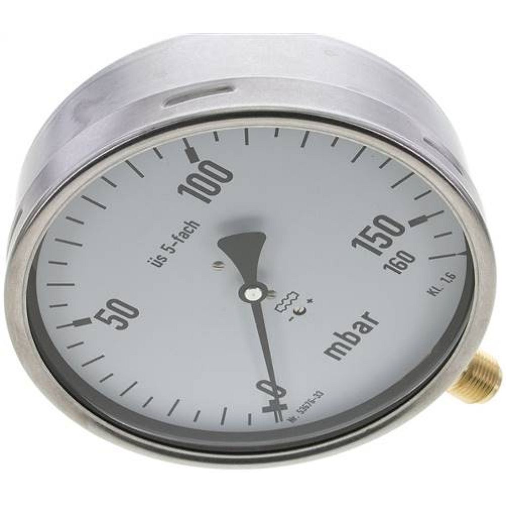 MS 160160 MB5CR * Manometer senkrecht 160mm, 0-160 mbar, G 1/2"