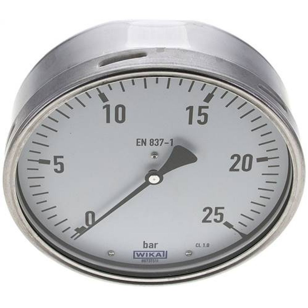 Wika MW 25160 CR Manometer waagerecht (CrNi/Ms), 160mm, 0-25 bar