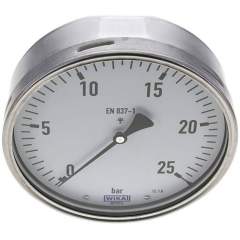 Wika MW 25160 CR Manometer waagerecht (CrNi/Ms), 160mm, 0-25 bar