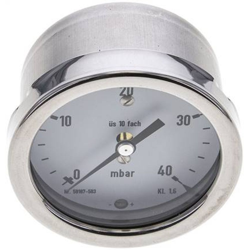 MW 4063 MB10CR Manometer waagerecht 63mm, 0-40 mbar, G 1/4"