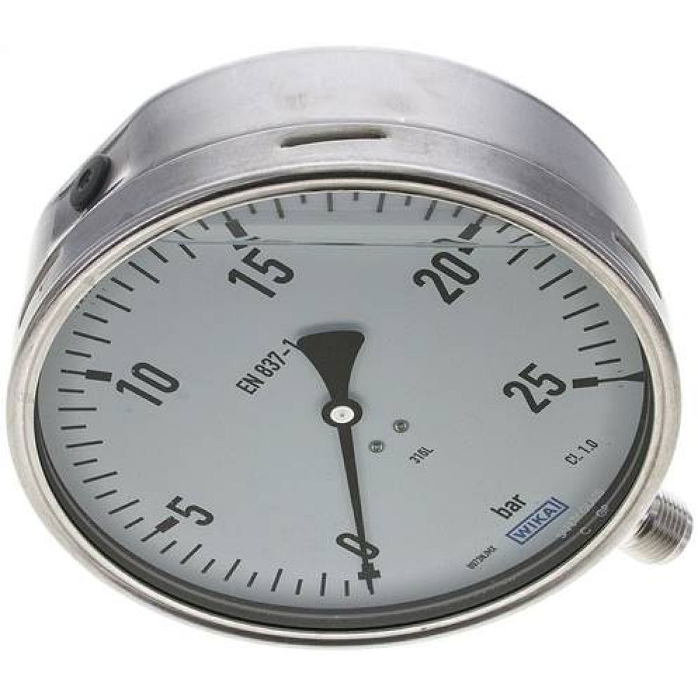 Wika MS 25160 GLY ES Chemie-Glycerin-Manometer senkrecht,160mm, 0-25 bar