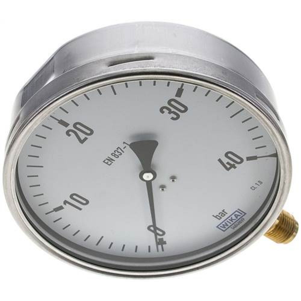 Wika MS 40160 CR Manometer senkrecht (CrNi/Ms), 160mm, 0-40 bar