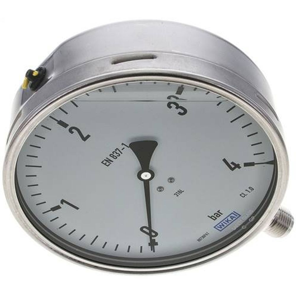 Wika MS 4160 GLY ES Chemie-Glycerin-Manometer senkrecht,160mm, 0-4 bar