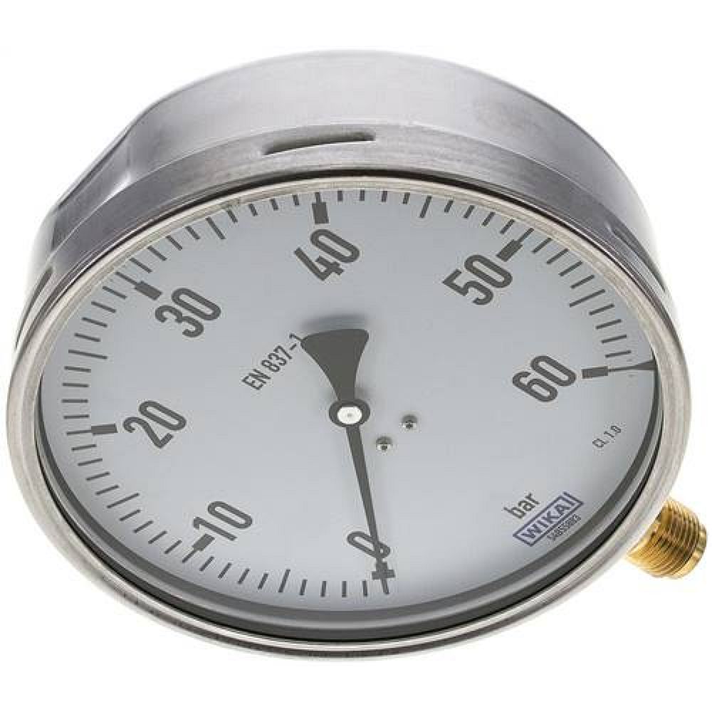 Wika MS 60160 CR Manometer senkrecht (CrNi/Ms), 160mm, 0-60 bar