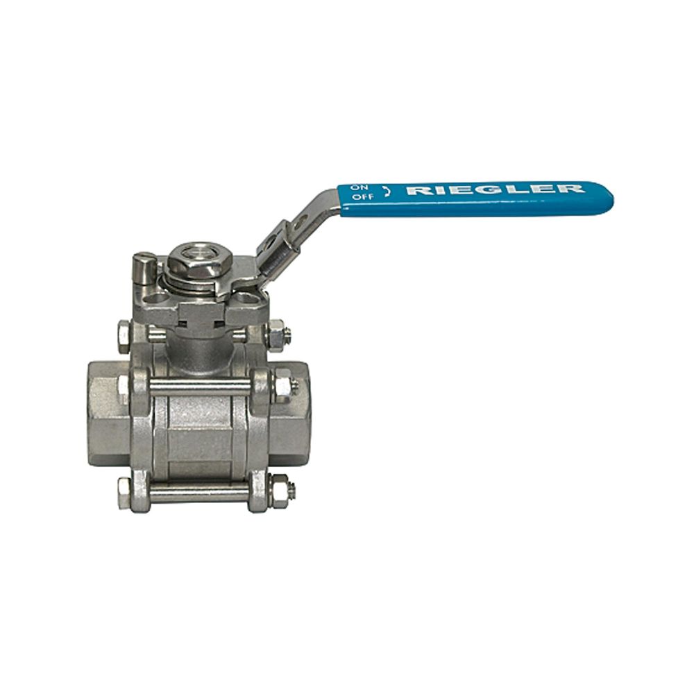 Riegler 103453.Stainless steel ball valve, Thread design, Full passage, G 1 1/2