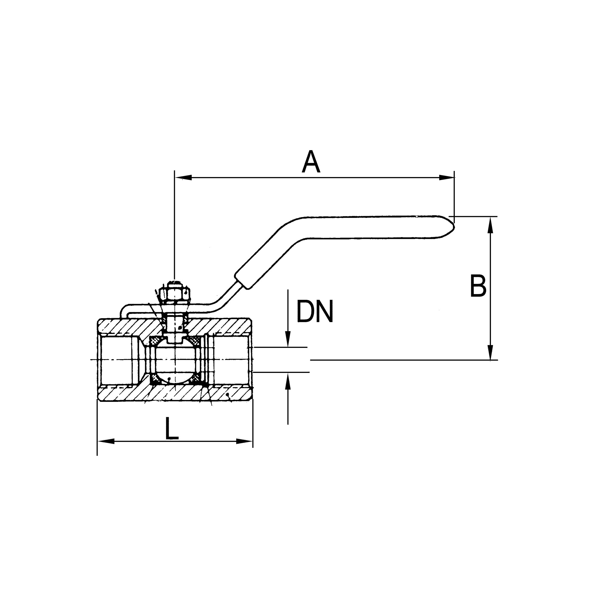 Stainless steel ball valve, 1-piece, Reduced passage, G 2 - Riegler 103430