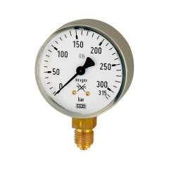 Riegler 101295. Manometer neutral, G 1/4 radial unten, Messber. 0 - 400 bar, Ø 63